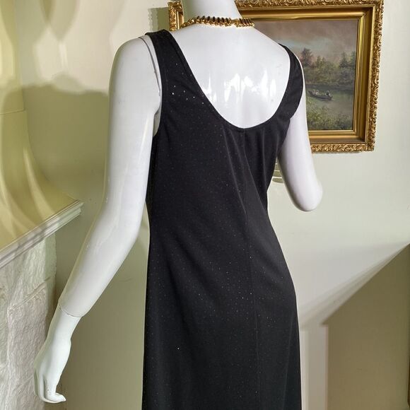 Vintage Lori M Black Evening Maxi LBD Dress - Picture 8 of 10
